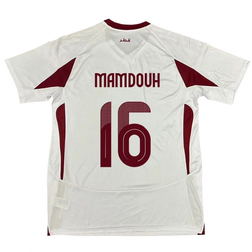 Danxen Femme Maillot Qatar Bahaa Mamdouh #16 Blanc Tenues Extérieur 24-26 T-Shirt