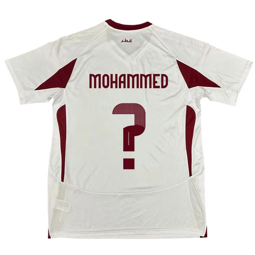 Danxen Femme Maillot Qatar Bakri Mohammed #0 Blanc Tenues Extérieur 24-26 T-Shirt