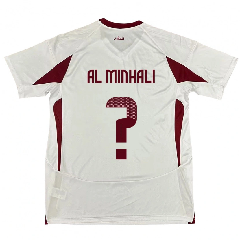 Danxen Femme Maillot Qatar Ahmad Al Minhali #0 Blanc Tenues Extérieur 24-26 T-Shirt