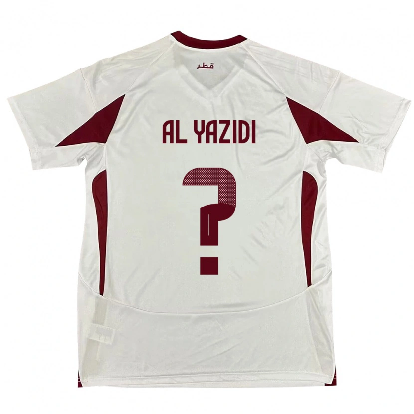 Danxen Femme Maillot Qatar Nasser Al Yazidi #0 Blanc Tenues Extérieur 24-26 T-Shirt