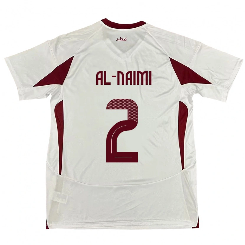 Danxen Femme Maillot Qatar Amna Al Naimi #2 Blanc Tenues Extérieur 24-26 T-Shirt