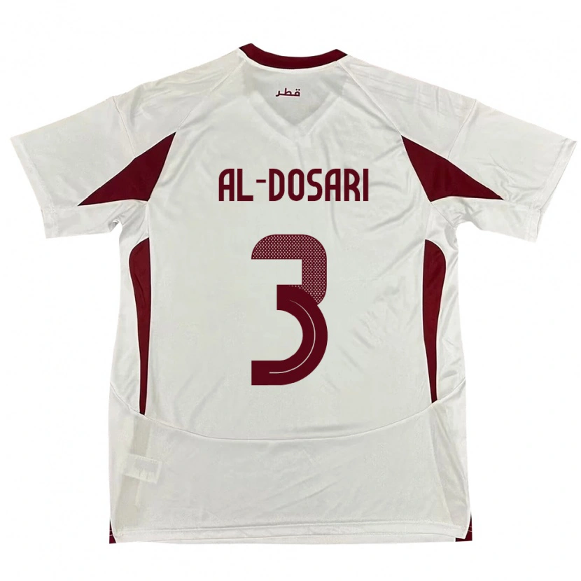 Danxen Femme Maillot Qatar Dana Al Dosari #3 Blanc Tenues Extérieur 24-26 T-Shirt
