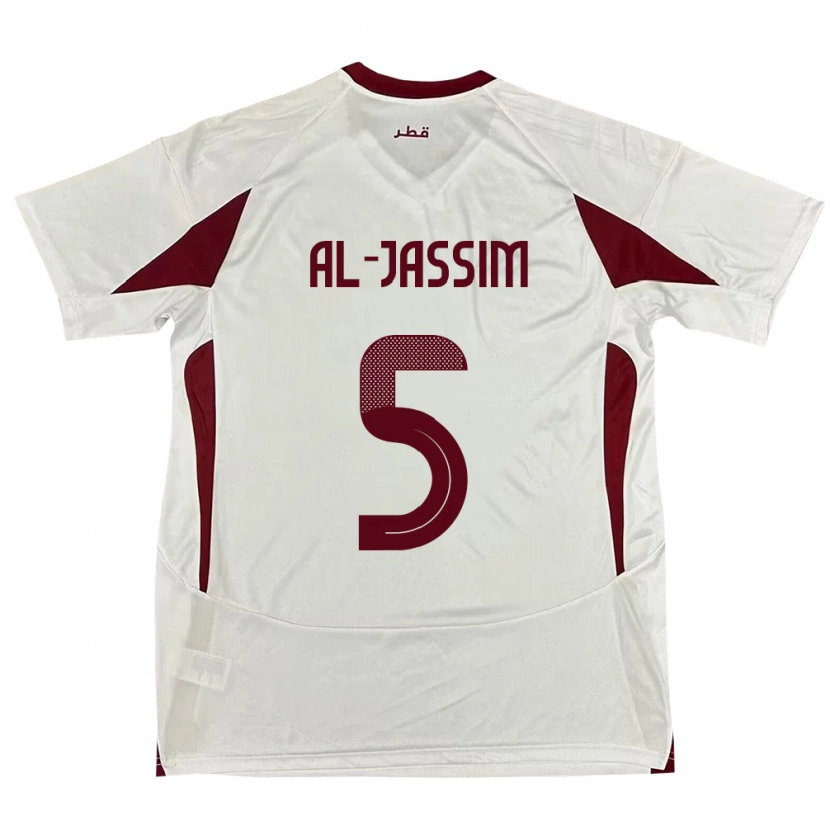 Danxen Femme Maillot Qatar Dana Al Jassim #5 Blanc Tenues Extérieur 24-26 T-Shirt