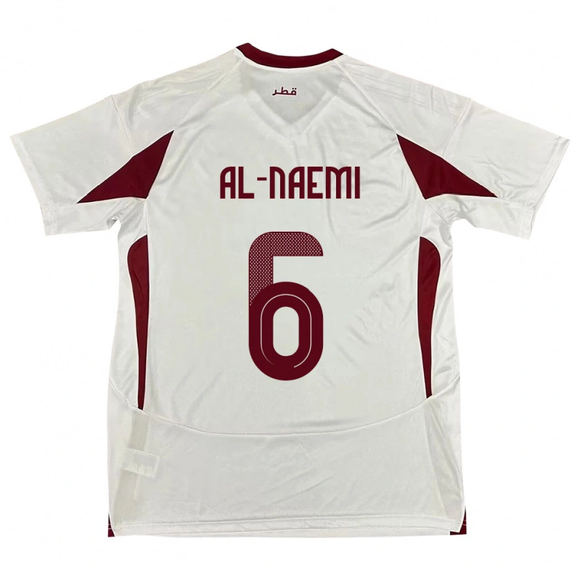 Danxen Femme Maillot Qatar Reem Al Naemi #6 Blanc Tenues Extérieur 24-26 T-Shirt