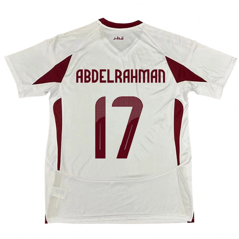 Danxen Femme Maillot Qatar Abdelrahman Fahmi Moustafa #17 Blanc Tenues Extérieur 24-26 T-Shirt