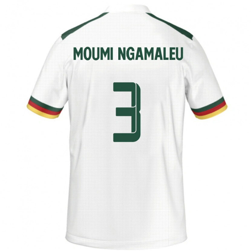 Danxen Femme Maillot Cameroun Nicolas Moumi Ngamaleu #3 Blanc Tenues Extérieur 24-26 T-Shirt