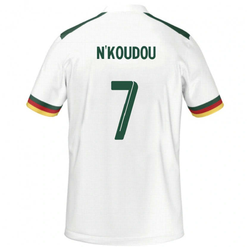 Danxen Femme Maillot Cameroun Georges-Kevin N'koudou #7 Blanc Tenues Extérieur 24-26 T-Shirt