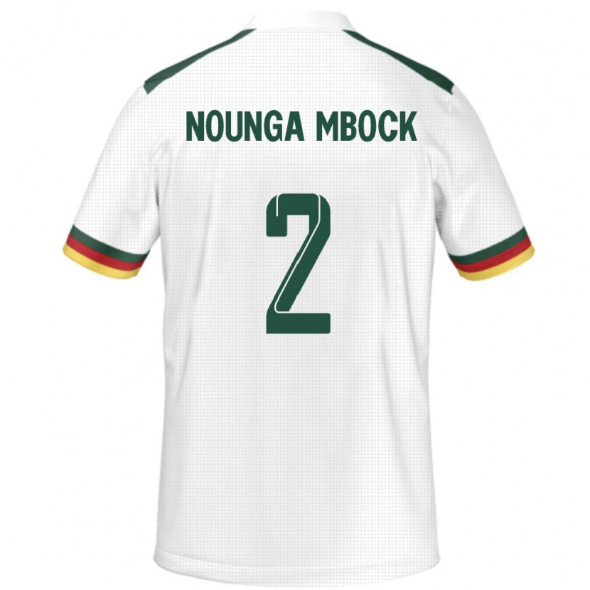 Danxen Femme Maillot Cameroun Eiffrel Hernandez Nounga Mbock #2 Blanc Tenues Extérieur 24-26 T-Shirt
