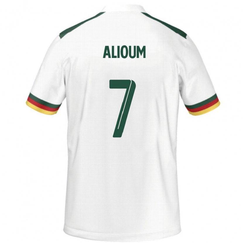 Danxen Femme Maillot Cameroun Saidou Alioum #7 Blanc Tenues Extérieur 24-26 T-Shirt