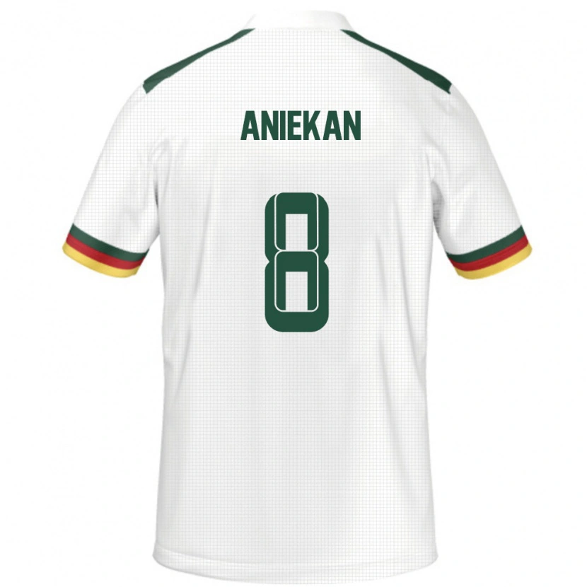Danxen Femme Maillot Cameroun Stephan Aniekan #8 Blanc Tenues Extérieur 24-26 T-Shirt