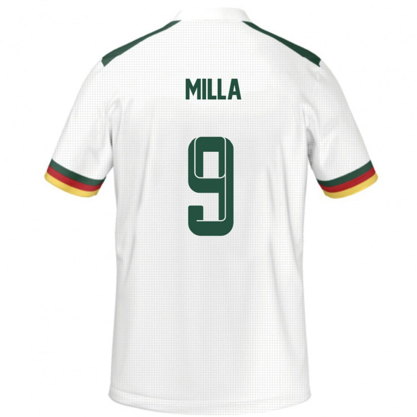 Danxen Femme Maillot Cameroun Kevin-Prince Milla #9 Blanc Tenues Extérieur 24-26 T-Shirt