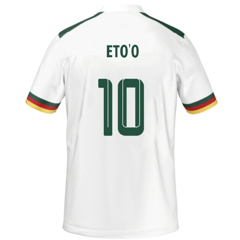 Danxen Femme Maillot Cameroun Etienne Eto'o #10 Blanc Tenues Extérieur 24-26 T-Shirt