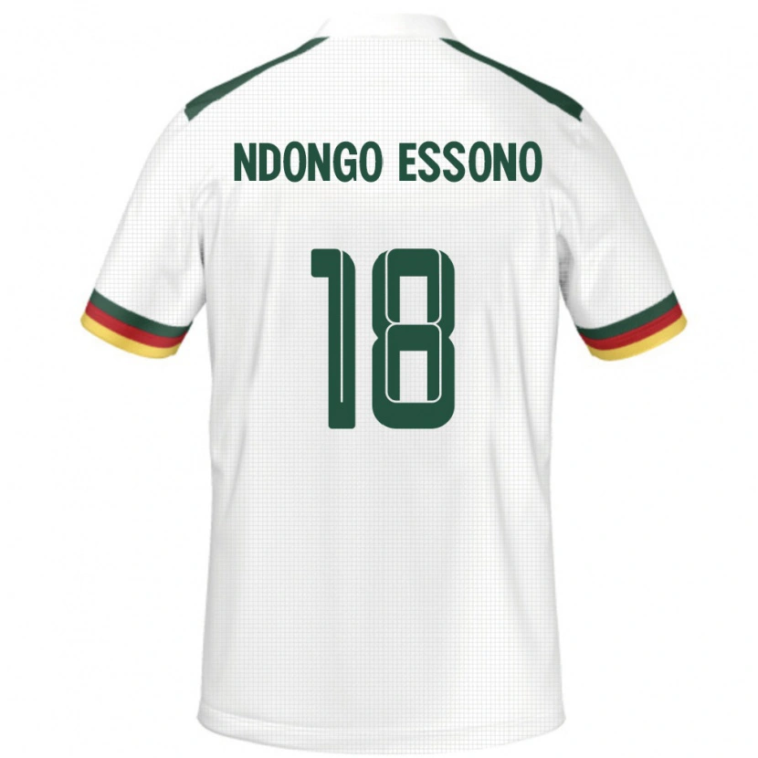 Danxen Femme Maillot Cameroun Rodrigue Dipanda Ndongo Essono #18 Blanc Tenues Extérieur 24-26 T-Shirt