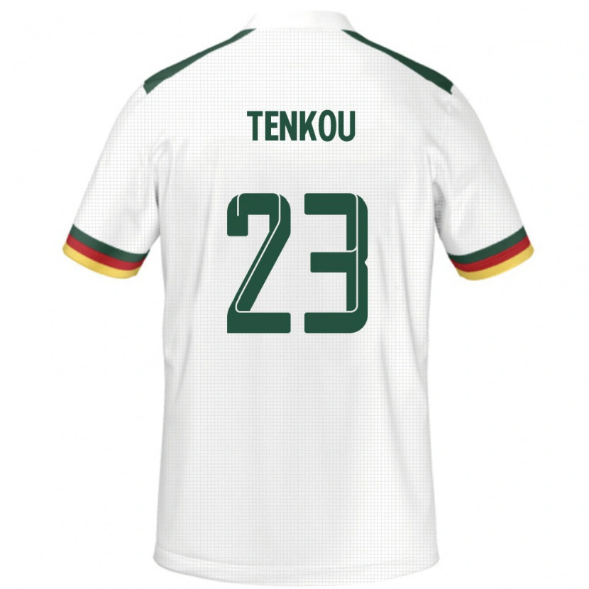 Danxen Femme Maillot Cameroun Yanike Tenkou #23 Blanc Tenues Extérieur 24-26 T-Shirt