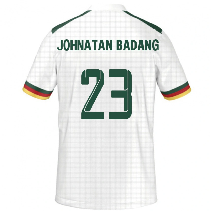 Danxen Femme Maillot Cameroun Cédric Johnatan Badang #23 Blanc Tenues Extérieur 24-26 T-Shirt