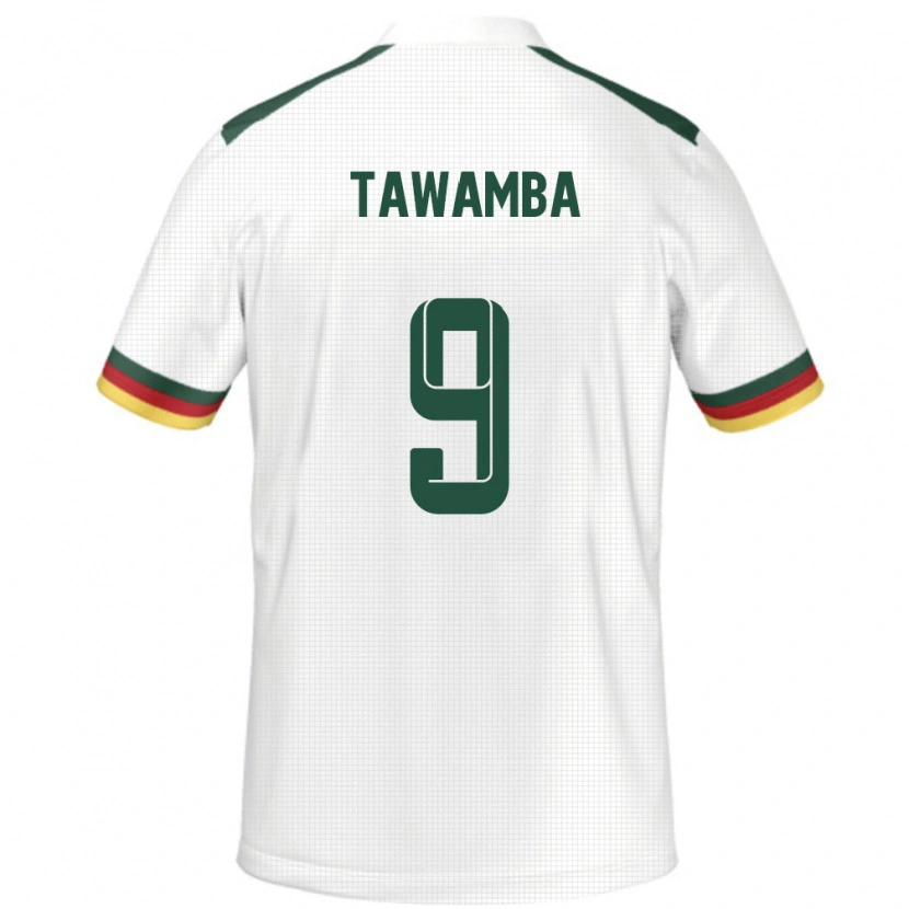 Danxen Femme Maillot Cameroun Leandre Tawamba #9 Blanc Tenues Extérieur 24-26 T-Shirt