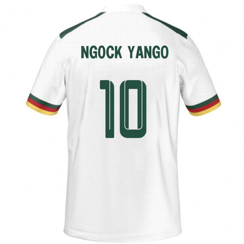 Danxen Femme Maillot Cameroun Grace Ngock Yango #10 Blanc Tenues Extérieur 24-26 T-Shirt