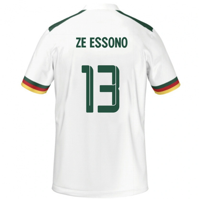 Danxen Femme Maillot Cameroun Severin Ze Essono #13 Blanc Tenues Extérieur 24-26 T-Shirt