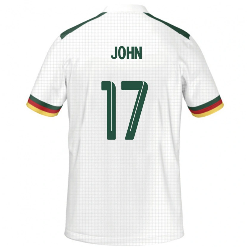 Danxen Femme Maillot Cameroun Nchindo John #17 Blanc Tenues Extérieur 24-26 T-Shirt