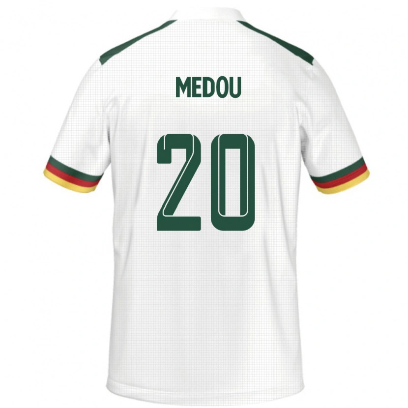 Danxen Femme Maillot Cameroun Marc Medou #20 Blanc Tenues Extérieur 24-26 T-Shirt
