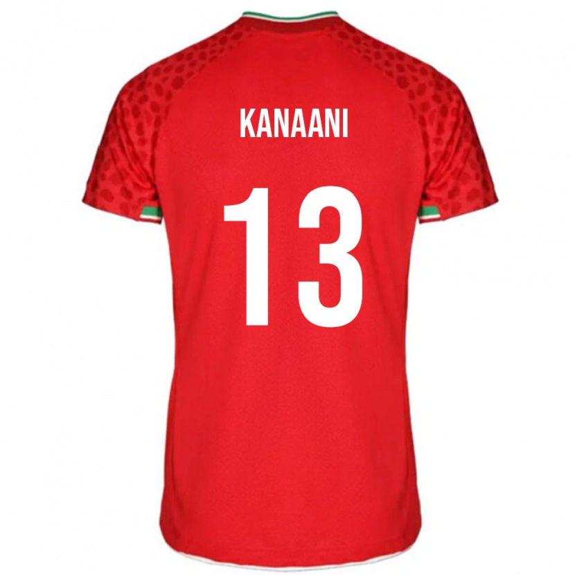 Danxen Femme Maillot Iran Hossein Kanaani #13 Rouge Tenues Extérieur 24-26 T-Shirt