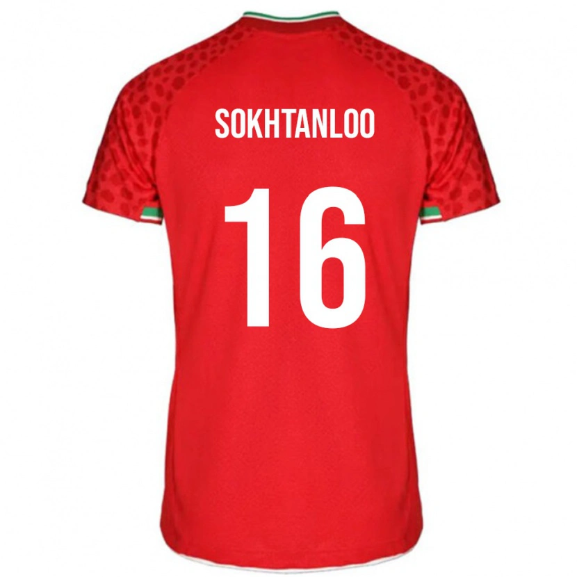 Danxen Femme Maillot Iran Abolfazl Sokhtanloo #16 Rouge Tenues Extérieur 24-26 T-Shirt