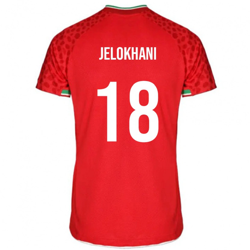 Danxen Femme Maillot Iran Ali Jelokhani #18 Rouge Tenues Extérieur 24-26 T-Shirt