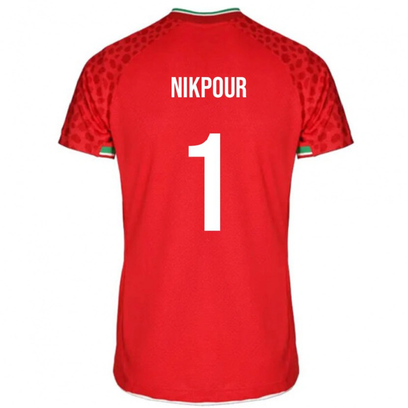 Danxen Femme Maillot Iran Amirhossein Nikpour #1 Rouge Tenues Extérieur 24-26 T-Shirt