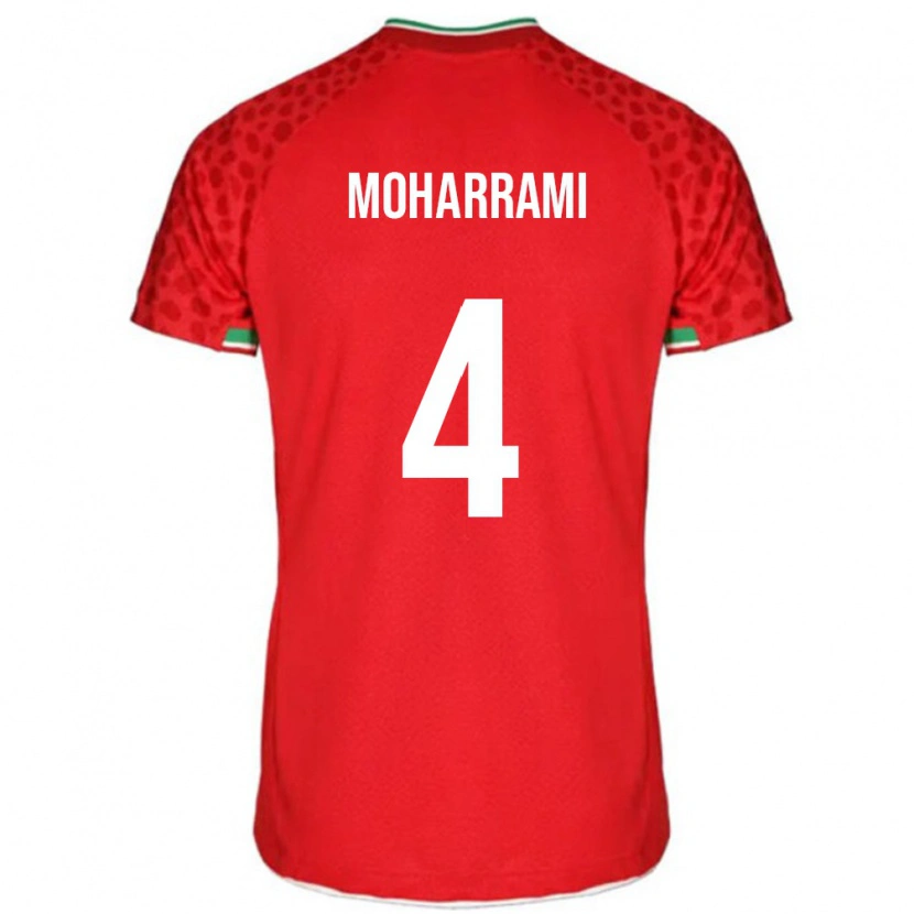 Danxen Femme Maillot Iran Mohammadreza Moharrami #4 Rouge Tenues Extérieur 24-26 T-Shirt