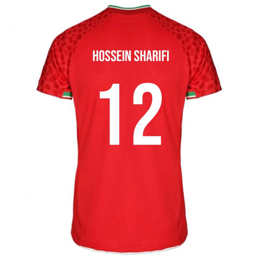 Danxen Femme Maillot Iran Mohammad Hossein Sharifi #12 Rouge Tenues Extérieur 24-26 T-Shirt