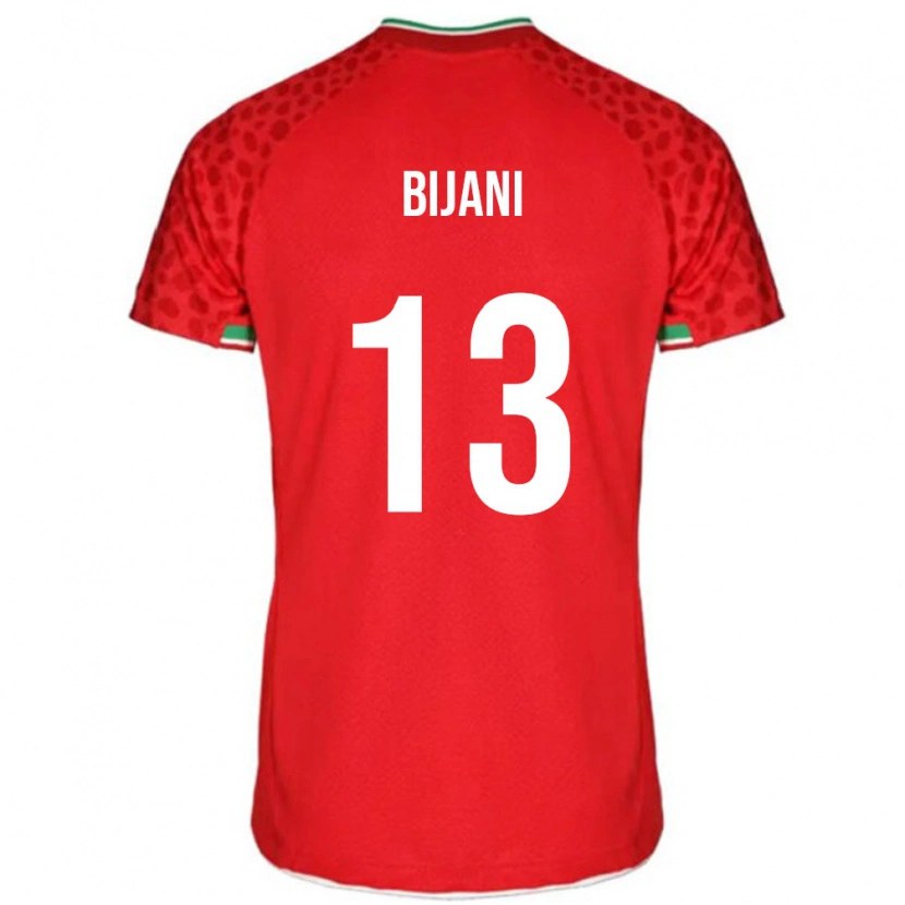 Danxen Femme Maillot Iran Hossein Bijani #13 Rouge Tenues Extérieur 24-26 T-Shirt