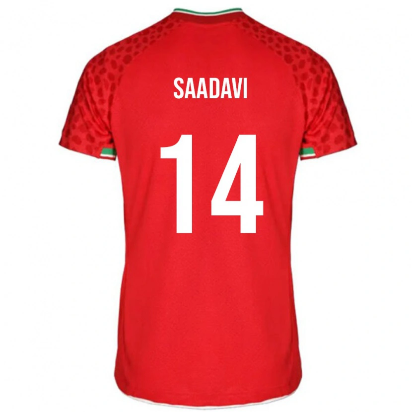 Danxen Femme Maillot Iran Zargham Saadavi #14 Rouge Tenues Extérieur 24-26 T-Shirt