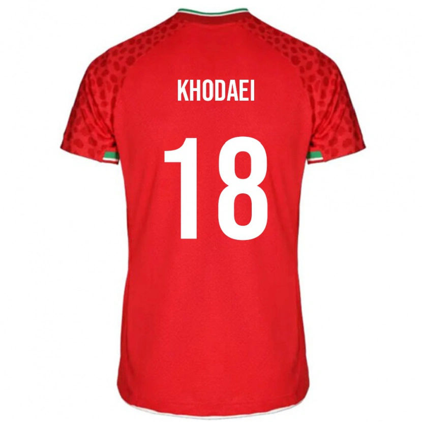 Danxen Femme Maillot Iran Alireza Khodaei #18 Rouge Tenues Extérieur 24-26 T-Shirt
