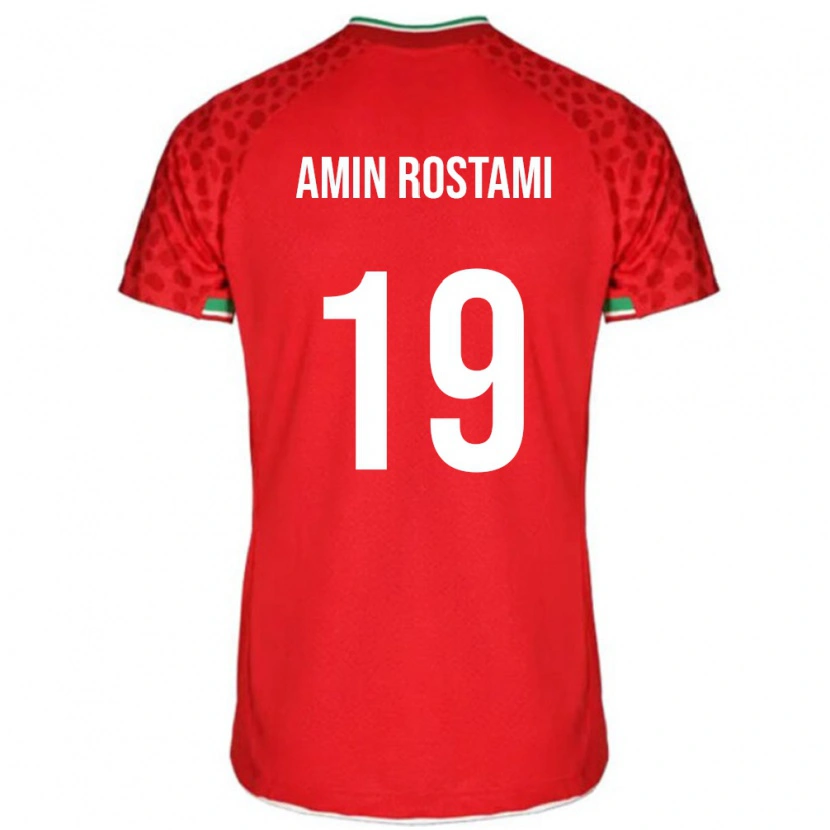 Danxen Femme Maillot Iran Mohammad Amin Rostami #19 Rouge Tenues Extérieur 24-26 T-Shirt