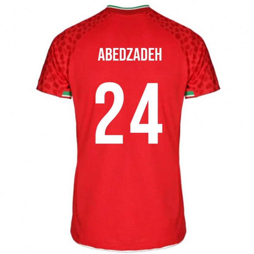 Danxen Femme Maillot Iran Amir Abedzadeh #24 Rouge Tenues Extérieur 24-26 T-Shirt