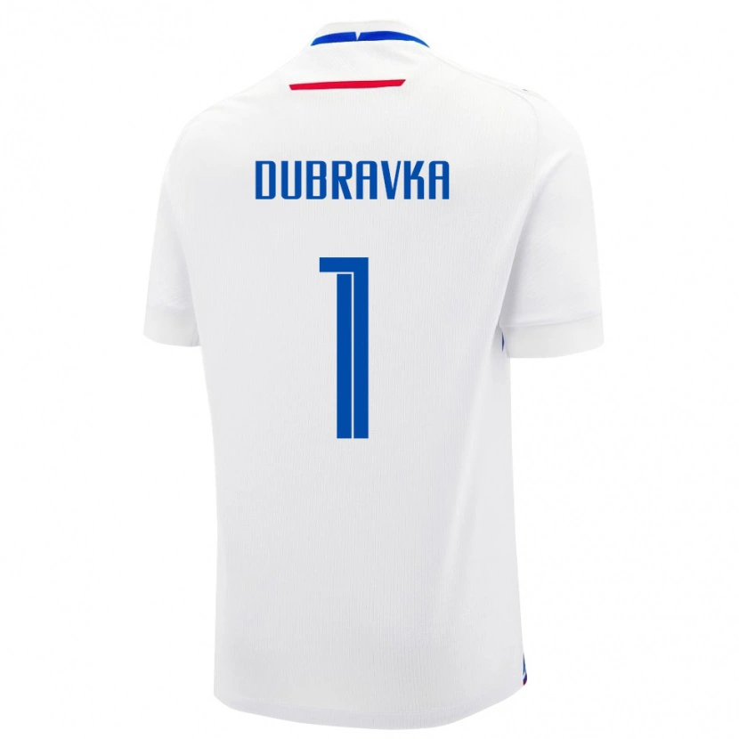 Danxen Femme Maillot Slovaquie Martin Dúbravka #1 Blanc Tenues Extérieur 24-26 T-Shirt