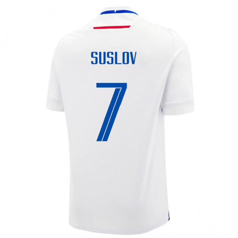 Danxen Femme Maillot Slovaquie Tomas Suslov #7 Blanc Tenues Extérieur 24-26 T-Shirt