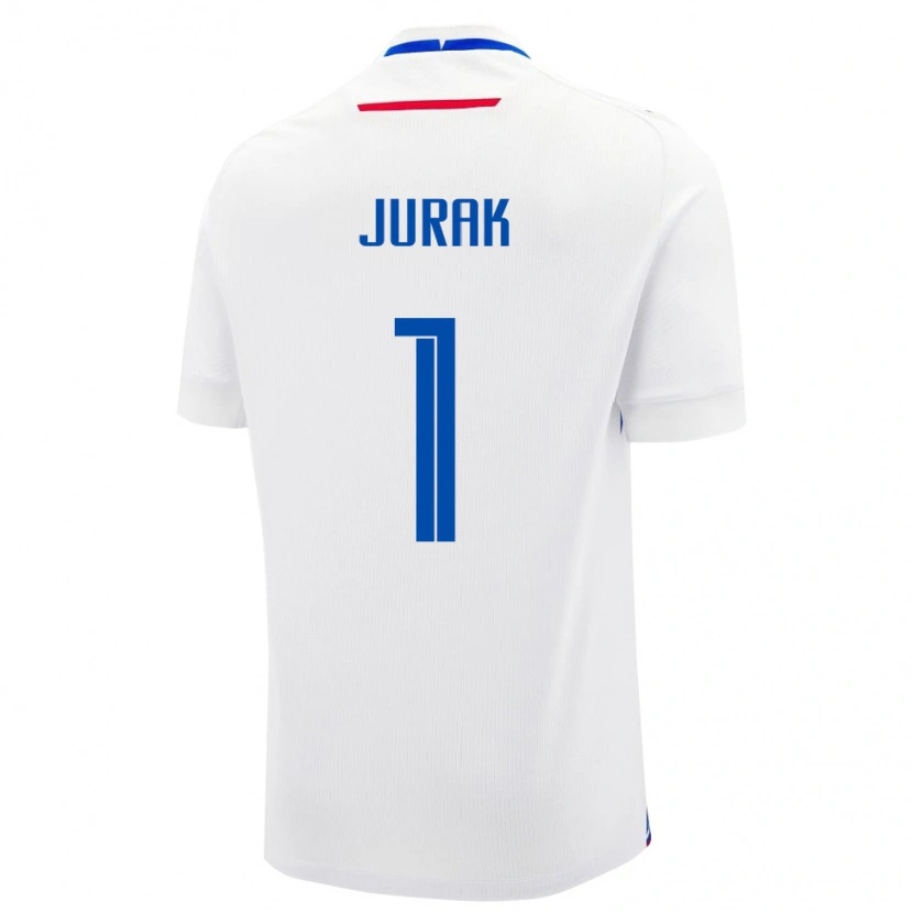 Danxen Femme Maillot Slovaquie Marek Jurak #1 Blanc Tenues Extérieur 24-26 T-Shirt