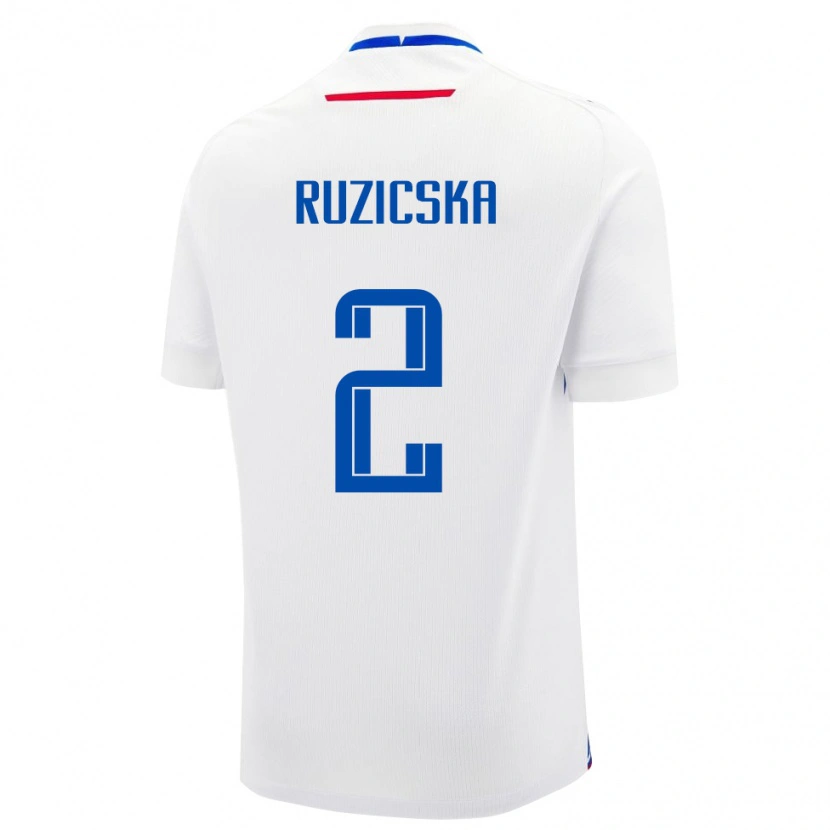Danxen Femme Maillot Slovaquie Dominik Ruzicska #2 Blanc Tenues Extérieur 24-26 T-Shirt