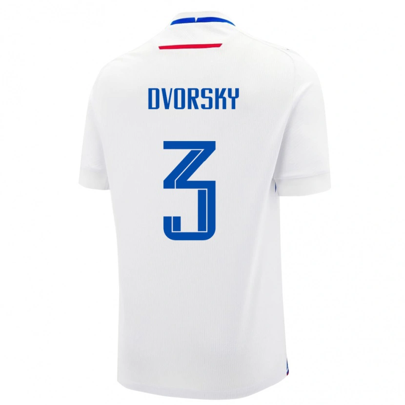 Danxen Femme Maillot Slovaquie Lukas Dvorsky #3 Blanc Tenues Extérieur 24-26 T-Shirt