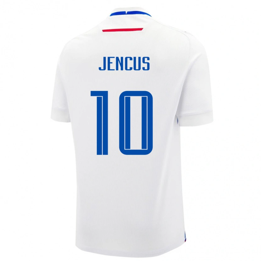 Danxen Femme Maillot Slovaquie Martin Jencus #10 Blanc Tenues Extérieur 24-26 T-Shirt