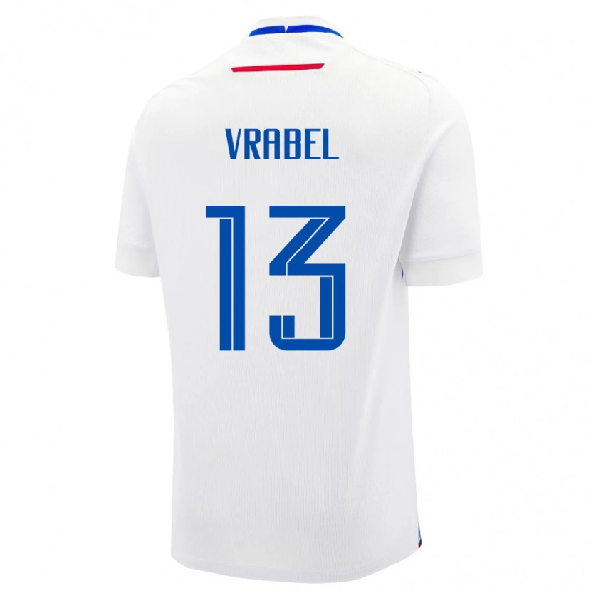 Danxen Femme Maillot Slovaquie Viliam Vrabel #13 Blanc Tenues Extérieur 24-26 T-Shirt