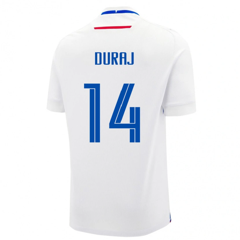 Danxen Femme Maillot Slovaquie Michal Duraj #14 Blanc Tenues Extérieur 24-26 T-Shirt