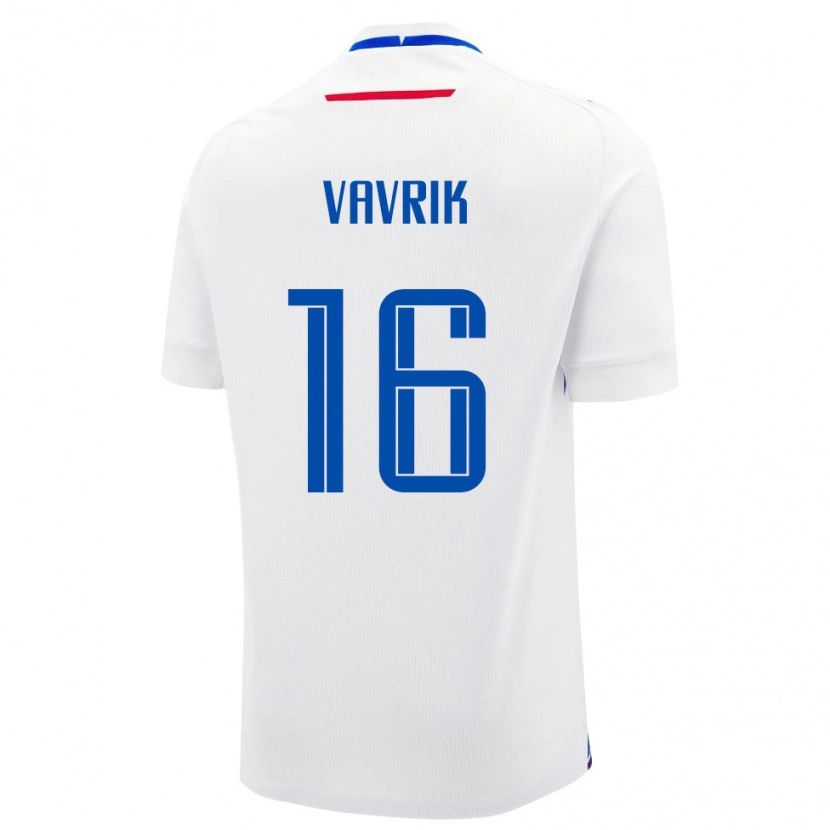 Danxen Femme Maillot Slovaquie Timotej Vavrik #16 Blanc Tenues Extérieur 24-26 T-Shirt