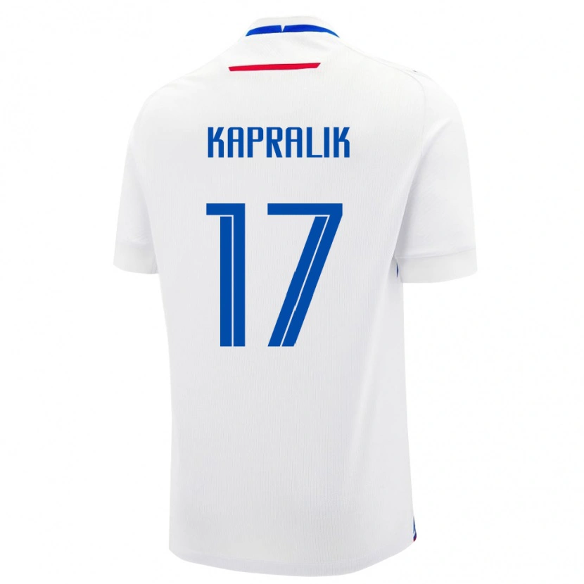 Danxen Femme Maillot Slovaquie Adrian Kapralik #17 Blanc Tenues Extérieur 24-26 T-Shirt