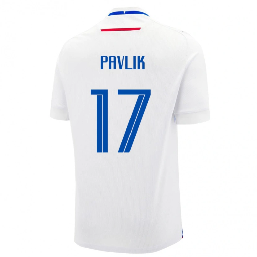 Danxen Femme Maillot Slovaquie Samuel Pavlik #17 Blanc Tenues Extérieur 24-26 T-Shirt