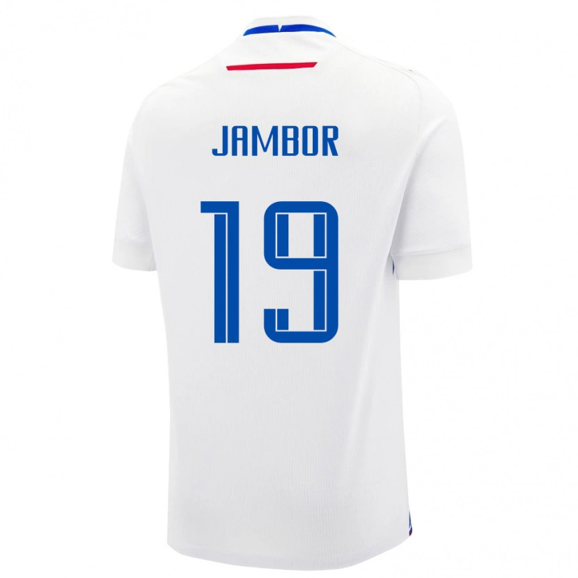 Danxen Femme Maillot Slovaquie Timotej Jambor #19 Blanc Tenues Extérieur 24-26 T-Shirt