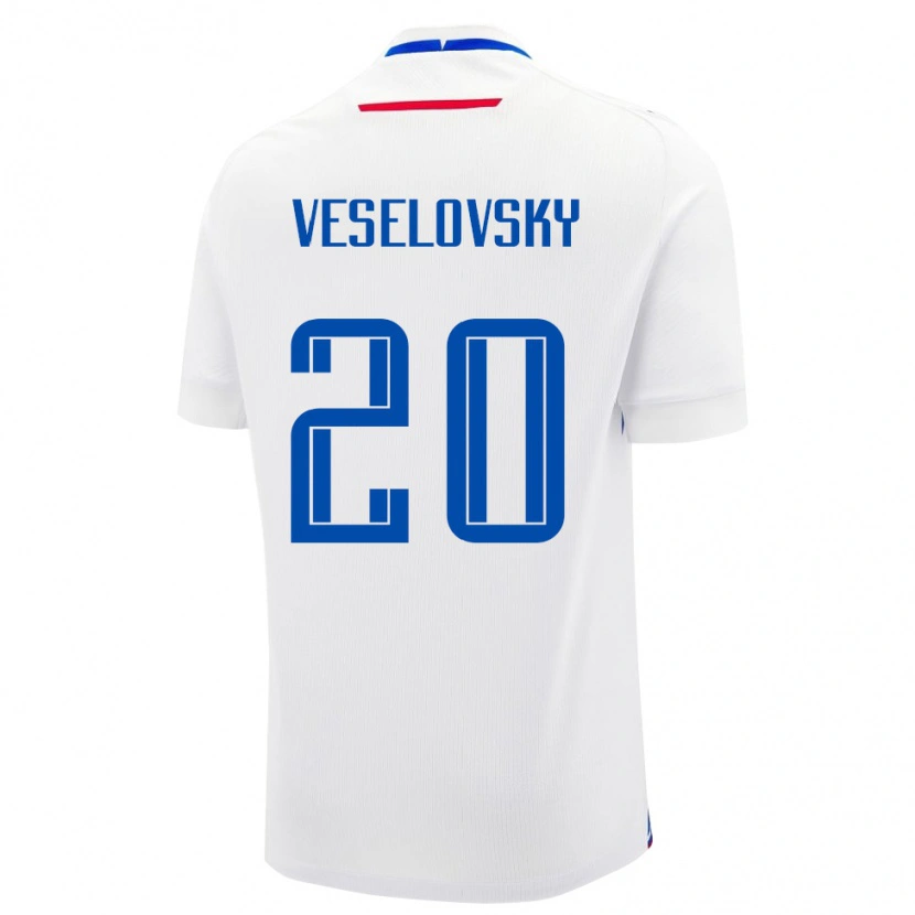 Danxen Femme Maillot Slovaquie Dominik Veselovsky #20 Blanc Tenues Extérieur 24-26 T-Shirt