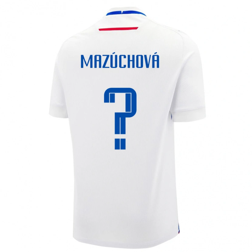 Danxen Femme Maillot Slovaquie Lenka Mazúchová #0 Blanc Tenues Extérieur 24-26 T-Shirt