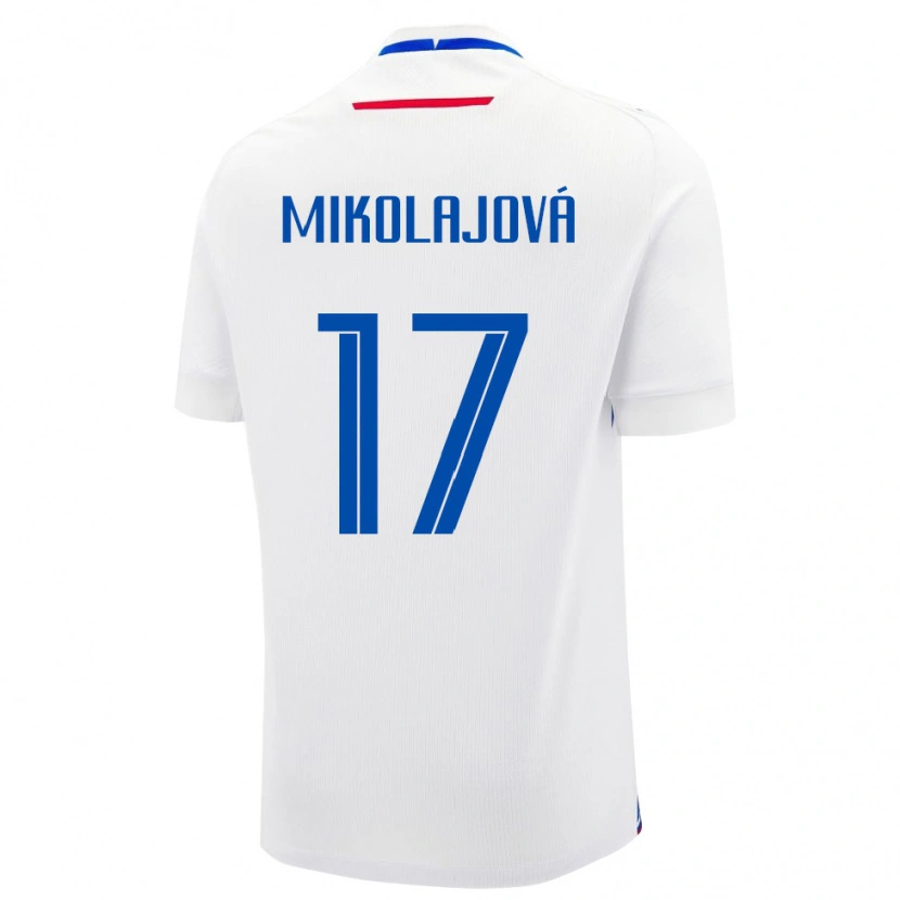 Danxen Femme Maillot Slovaquie Mária Mikolajová #17 Blanc Tenues Extérieur 24-26 T-Shirt